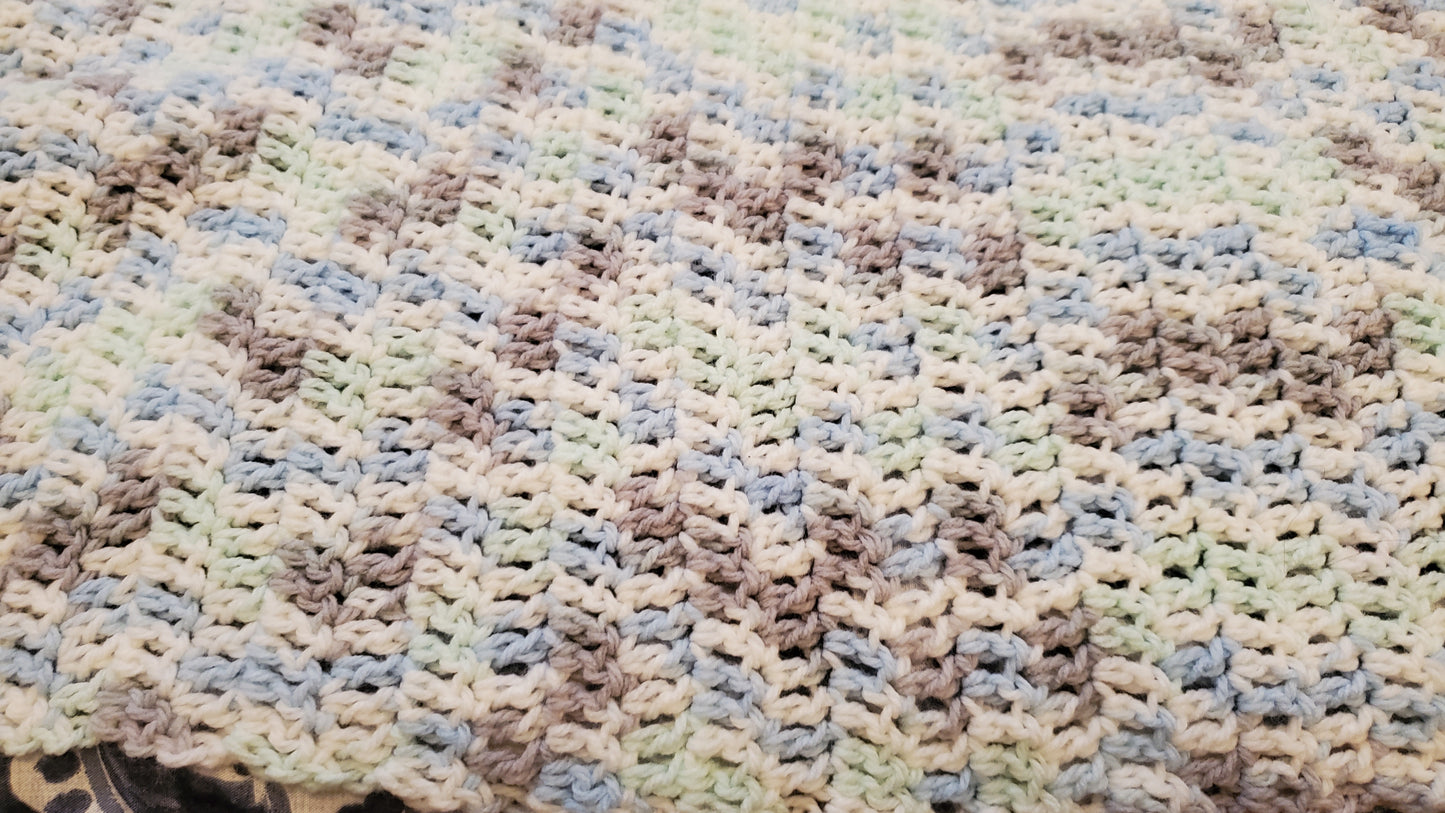 Dc Blue/Green/Grey/White Afghan (1)