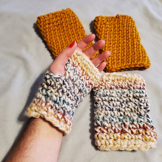 Woolease Fingerless Gloves ( Colorful )