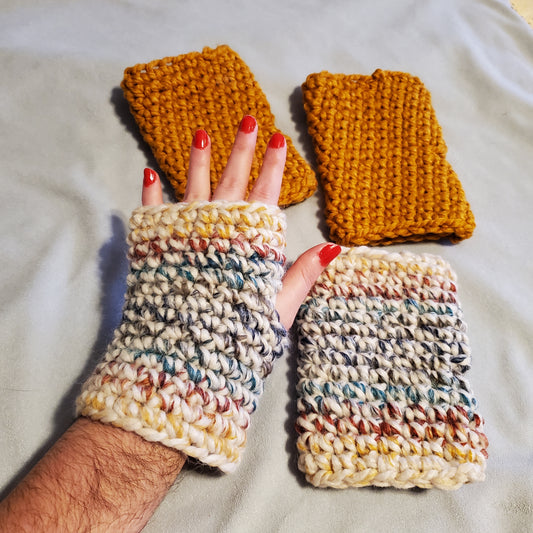 Woolease Fingerless Gloves ( Colorful )