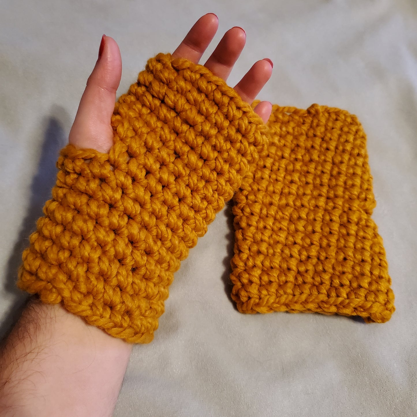 Woolease Fingerless Gloves ( Gold )