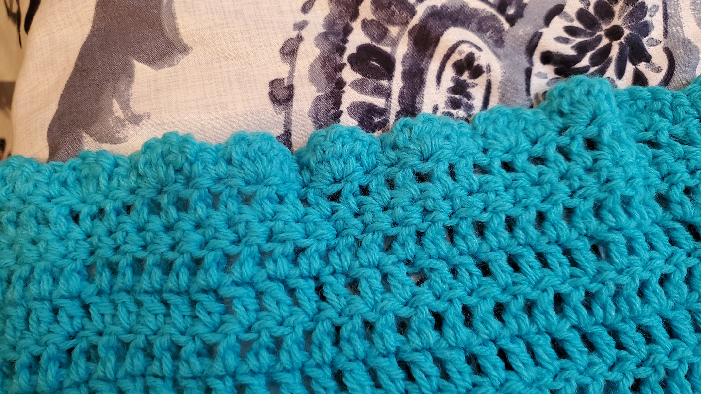 Scallop Edge Blue Afghan