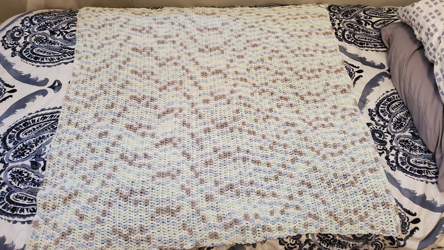 Dc Blue/Green/Grey/White Afghan (1)