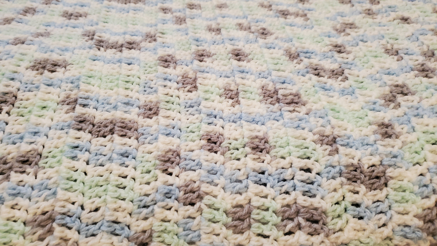 Dc Blue/Green/Grey/White Afghan (3)