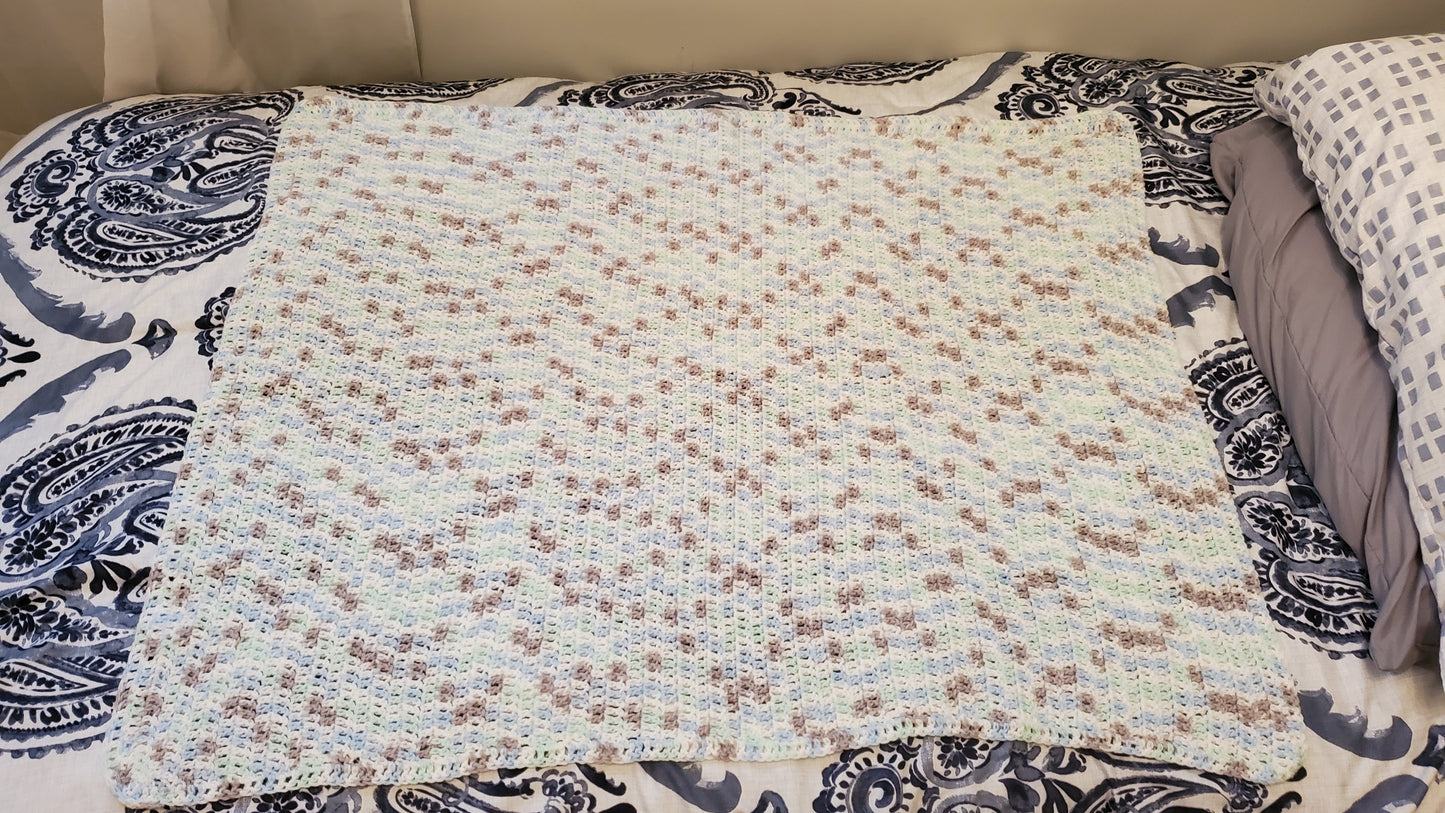 Dc Blue/Green/Grey/White Afghan (3)