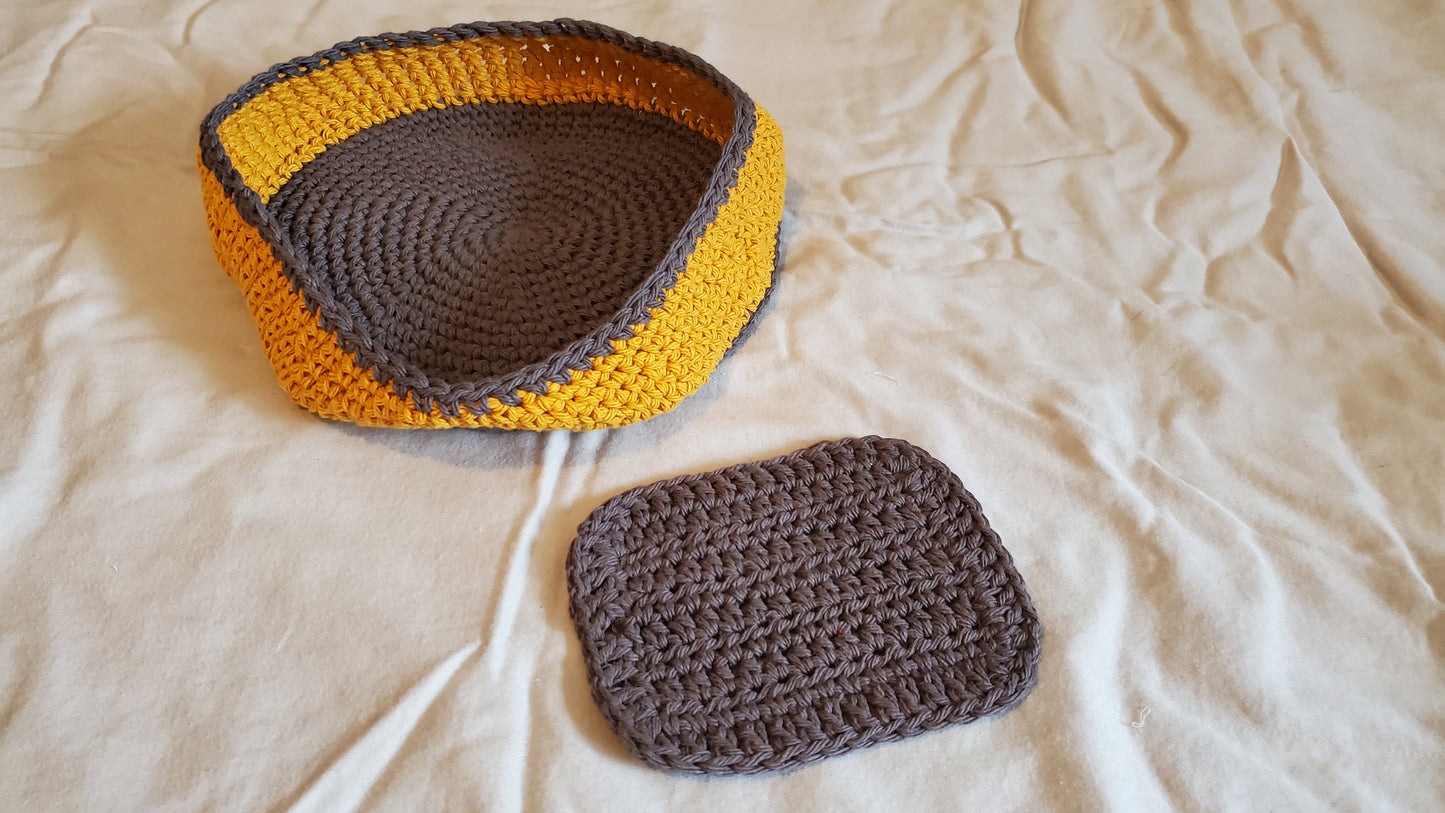 Gold and Gray Fruit Bowl Set