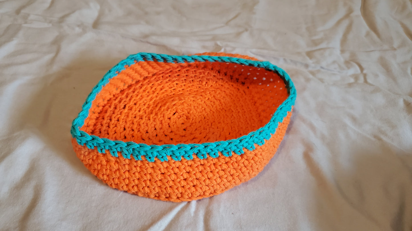 Small Orange and Blue Fruit Bowl