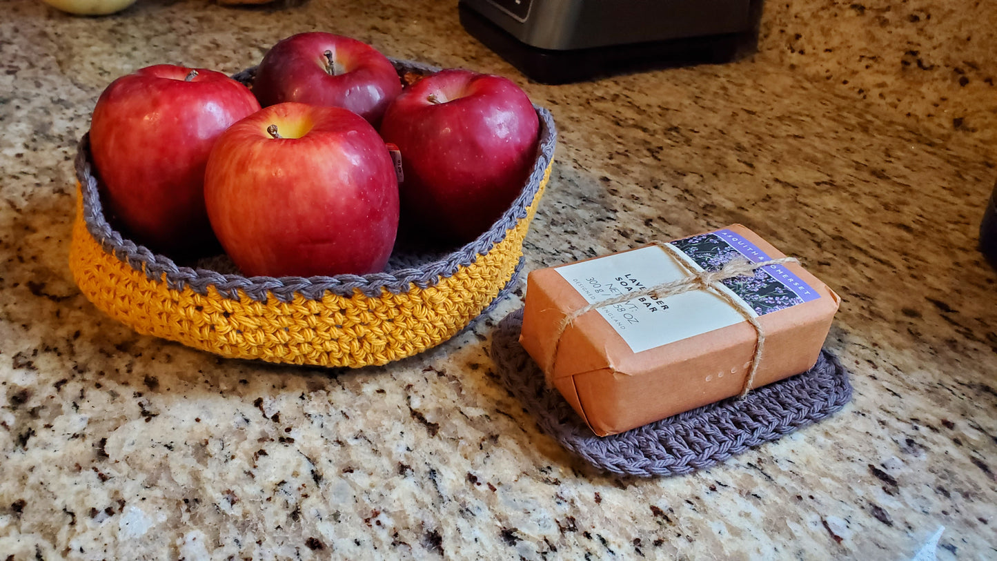 Gold and Gray Fruit Bowl Set